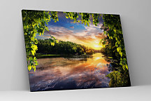 obraz reflection of sunset in river rieka slnko